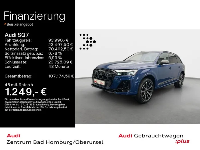 Audi SQ7 SUV TFSI*Navi*Matrix*Alu*AHK*HUD*B&O*PDC*Car