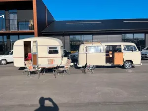 Volkswagen T2 Westfalia with caravan - UNIQUE!