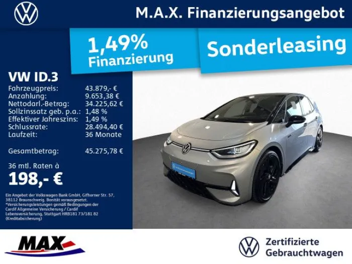 Volkswagen ID.3 GTX IQ. LIGHT+AR HUD+PANO+ACC+KAMERA+NAVI++