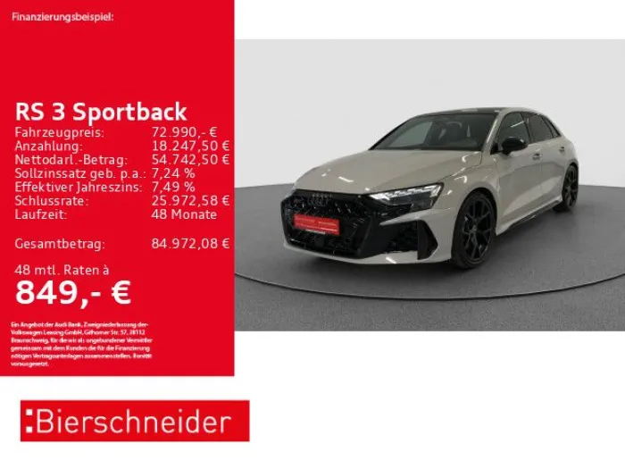 Audi RS3 Sportback 19 V-MAX MATRIX-LED PANO SCHALE 5J