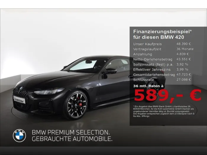BMW 420 i Coupe M Sport Pro Shadow Line Innovationsp