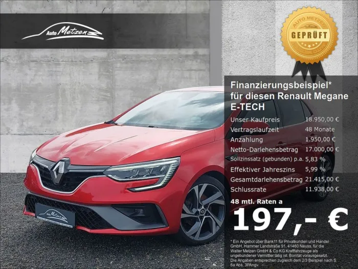 Renault Megane E-TECH R.S. Line HUD Digitales Cockpit LE