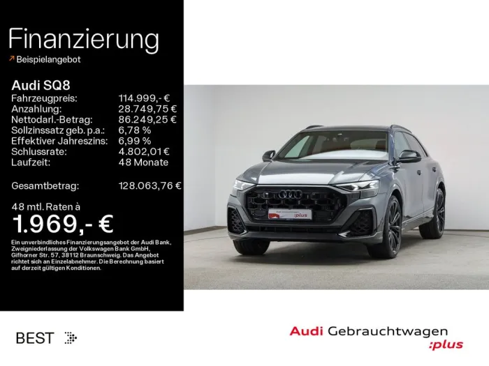 Audi SQ8 TFSI*LASER*NACHTSICHT*PANO*AHK*STHZG*23ZOLL*