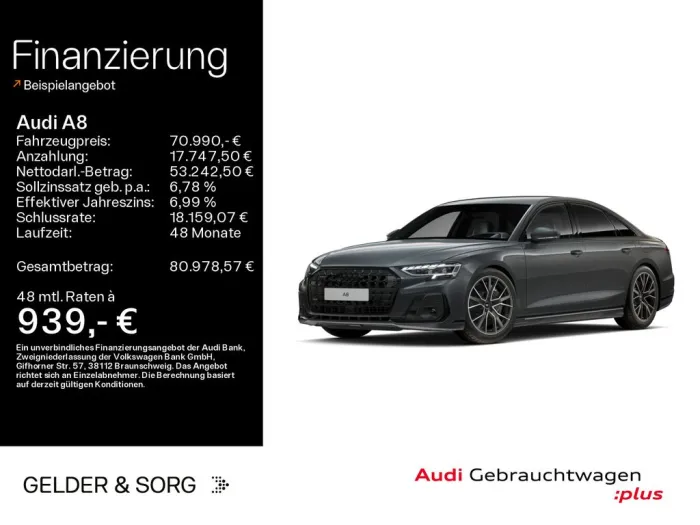 Audi A8 60 TFSI e quattro 59km/WLTP*Air*Massage*HuD