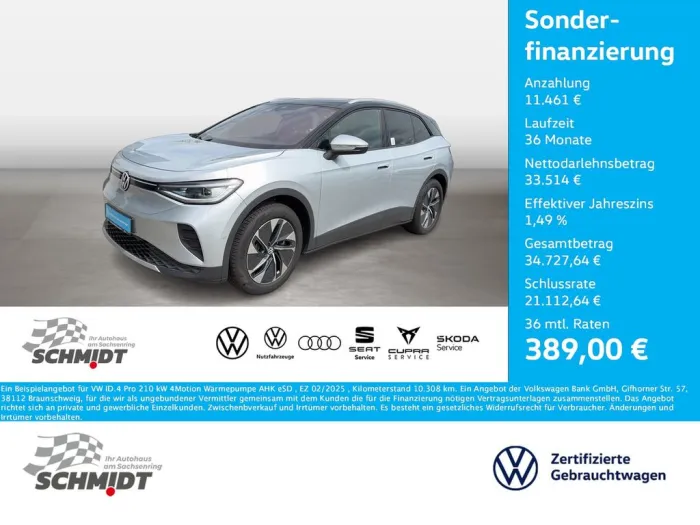 Volkswagen ID.4 Pro 210 kW 4Motion Wärmepumpe AHK eSD