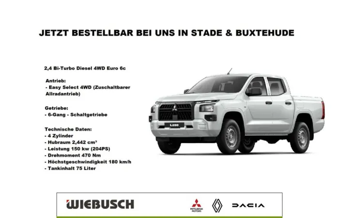 Mitsubishi L200 2,4 Bi Turbo Diesel  Doppelkabine DIAMANT
