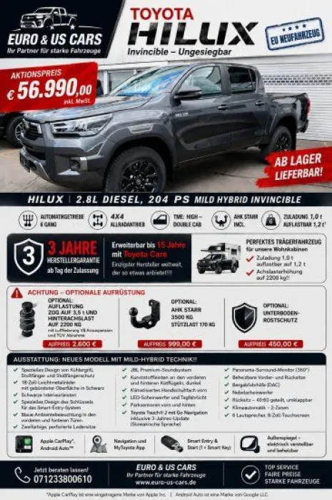 Toyota Hilux DoKA 2,8ltr  invincible DAB*ACC*SHZ*App* 2