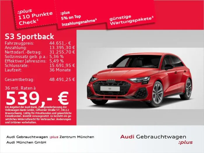 Audi S3 Sportback TFSI S tronic Matrix/Navi+