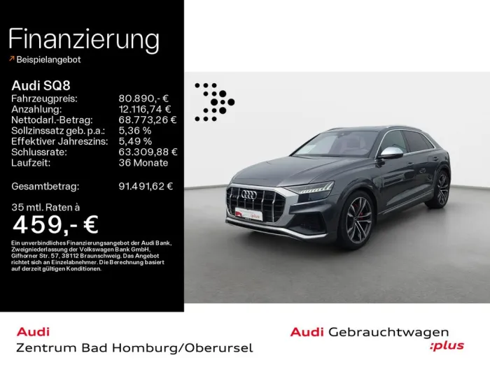 Audi SQ8 SUV TFSI*Navi*Matrix*DVD*AHK*HUD*B&O*Pano*Vi