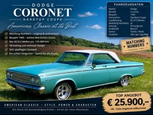 Dodge 440 Dodge Coronet Coupe 1965 318 in³ Matching Nu